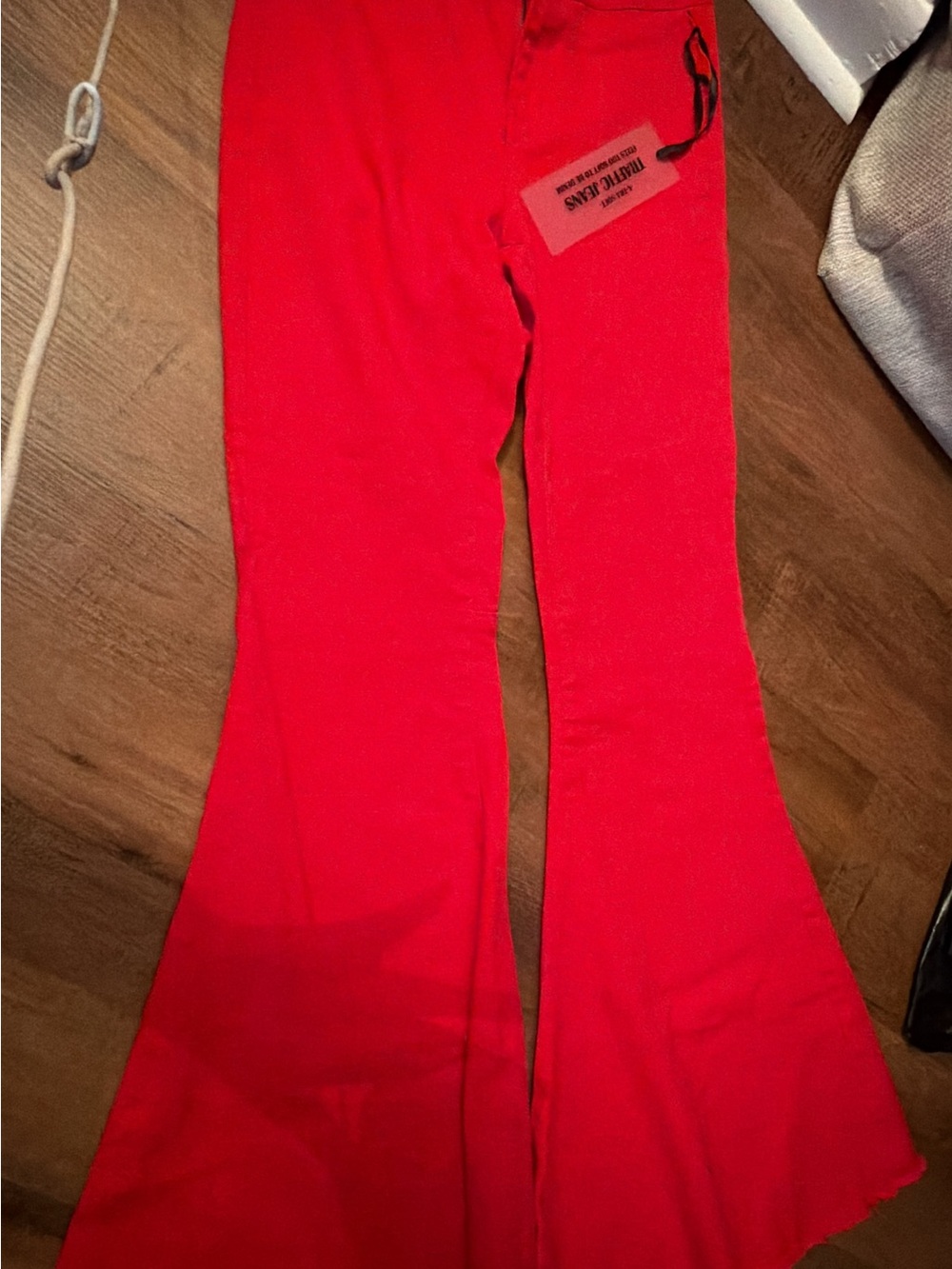 Bright Red Flared Pants